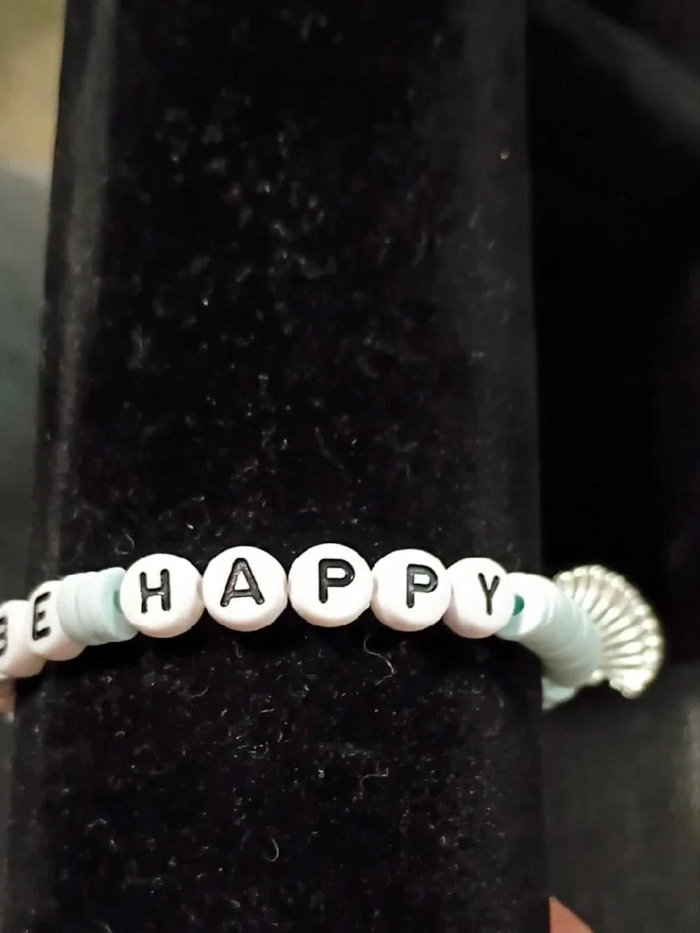 Personalized White and Mint Letter Bead Bracelet - Women Jewelry